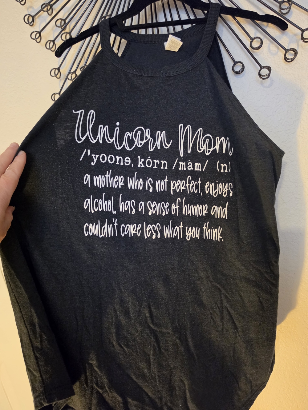 District Dark Gray Unicorn Mom Graphic Tank